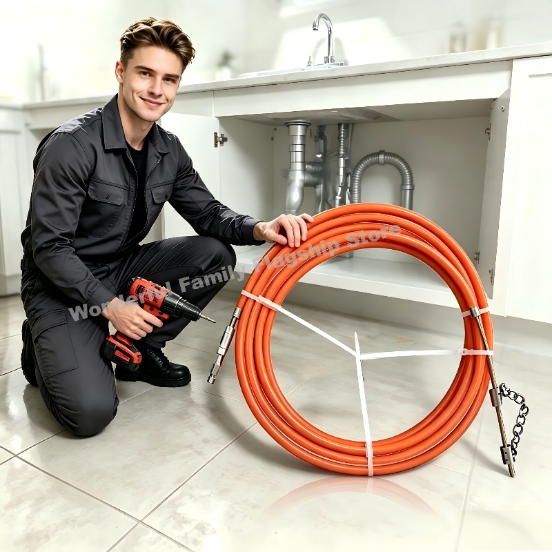 Plumbing Snake Drain - مجموعة أدوات تسليك المجاري المرنة -